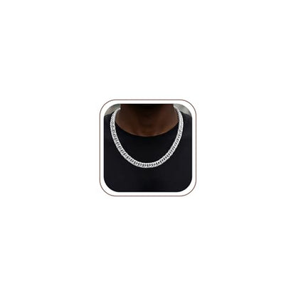 S925 Sterling Silver necklace for Men 12mm Punk Chunky Cuban Link Curb Chain Necklace for Women Men Jewelry 18 20 22 24 26Inch - color: 26"