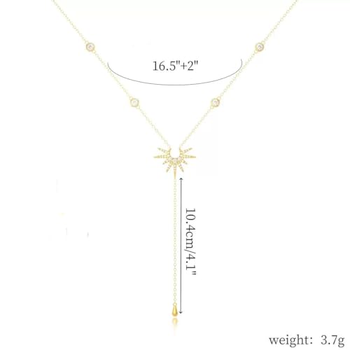 Lasso Necklace for Woman Gold And Pearl Lasso Necklace Exquisite Waterproof Adjustable Y Shaped Sun Necklaces Layered Pearl Lariat Necklaces Jewelry - color: gold