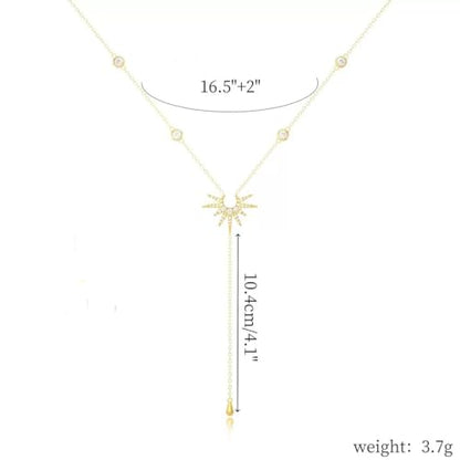 Lasso Necklace for Woman Gold And Pearl Lasso Necklace Exquisite Waterproof Adjustable Y Shaped Sun Necklaces Layered Pearl Lariat Necklaces Jewelry - color: gold