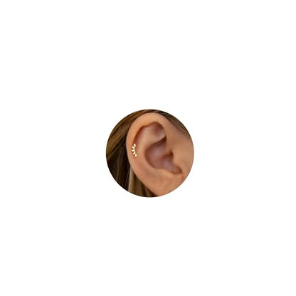 20G/18G/16G Flat Back Earrings Tiny Nose Stud, Cartilage Earring Threadless Tragus Helix Stud Conch Piercing Jewelry - color: Dot Climber (gold 2pcs), size: 20 gauge (0.8mm post)