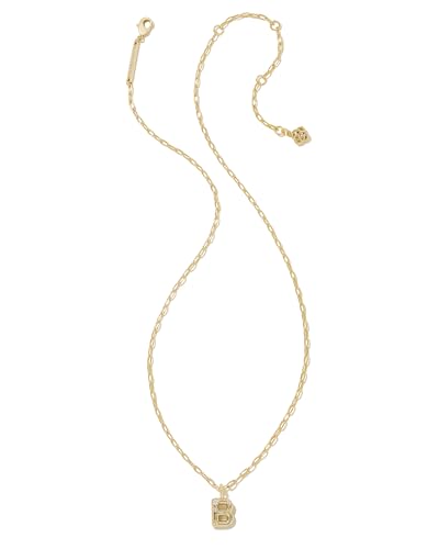 Kendra Scott Crystal Letter Short Pendant Necklace, Fashion Jewelry for Women - color: Letter B (GOLD-PLATED)