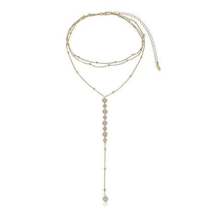 Ettika Lariat Necklace for Women. Gold Drop Necklace, Necklaces for Women. 18K Gold or Rhodium Plated Chain. Trendy Jewelry - color: N1169 Gold