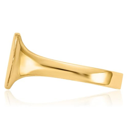 IceCarats 14K Solid Yellow Gold Oval Custom Engraved Signet Ring