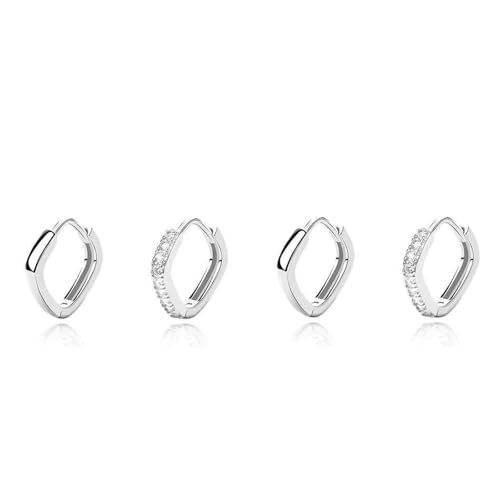 Dainty Gold Huggie Hoop Earrings for Women - 18K Gold Plated Cubic Zirconia Lightweight Mini Double Hoops Earrings for Everyday Wear - style: Star Double Hoop