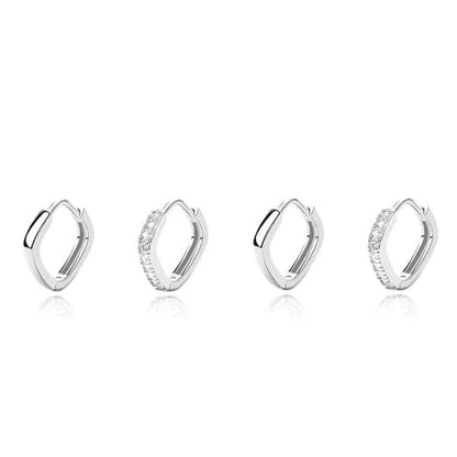 Dainty Gold Huggie Hoop Earrings for Women - 18K Gold Plated Cubic Zirconia Lightweight Mini Double Hoops Earrings for Everyday Wear - style: Star Double Hoop
