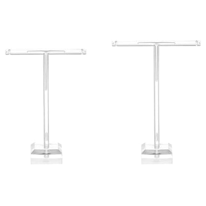 uxcell Earring Display Stands, 2pcs Earring Holder T Bar Earring Organizer Earring Display Storage Rack for Necklaces Bracelet Photography Prop, Clear - color: Clear