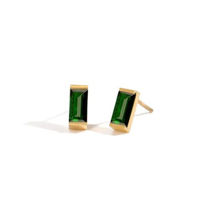 Birthstone Stud Earrings for Women 18K Gold Plated Stainless Steel Crystal Earrings Birthday Gift - color: 05 May