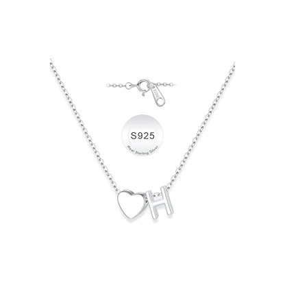 Turandoss S925 Sterling Silver Initial Necklaces for 5-16 Years Old Girls | Dainty Teen Girl Gifts Trendy Stuff Heart Initial A-Z Necklaces Personalized Birthday Jewelry Gifts for Girls - color: H