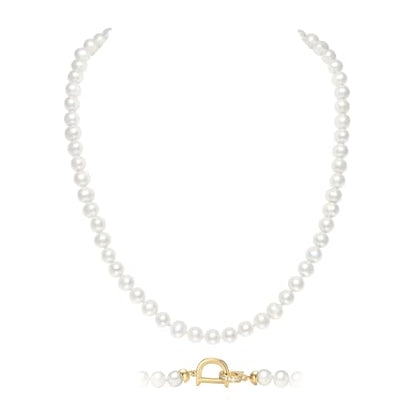 Collector's Natural Pearl Necklace,Baroque Pearl Necklace for Women, June Birthstone Jewelry Gift for Women's - color: 6.0-7.0mm 18inch