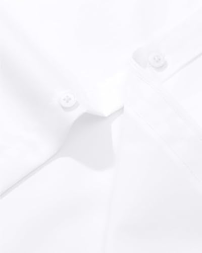 Alimens & Gentle Men's Dress Shirt Regular Fit Stretch Stain Shield Long Sleeve Solid Business Wedding Button Down Shirts - color: White, size: 5X-Large