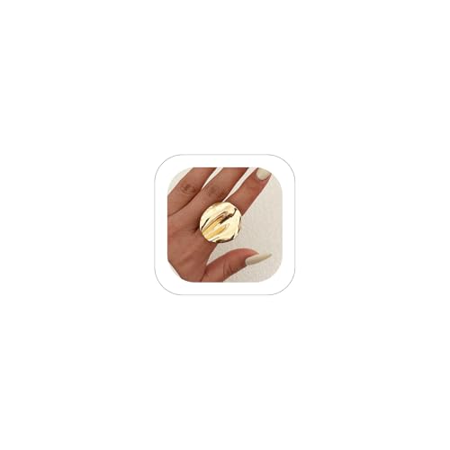 CSIYANJRY99 Irregular Rings for Women Gold Plating Flower Pearl Ring Vintage Knuckle Big Flower Rings for Prom Costume Accessories for Women - color: gold 10