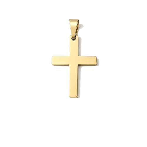 Stainless Steel No Tarnish Cross Pendant Charm Christian Jewelry for Women Men Jewelry Making Necklace Bracelet Silver - style: Small size:14mm*21mm-gold