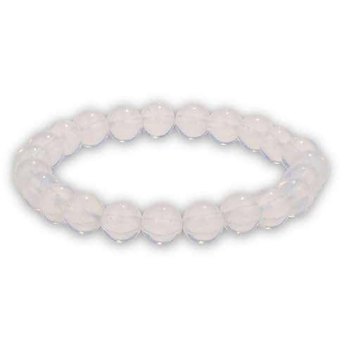 Crystal Vibe - Healing Crystal Bracelet for Women & Men | Natural Gemstone Bead Bracelet | Adjustable Handmade Energy Stone Bracelet | Bracelet for Meditation, Yoga & Daily Wear | Multiple Types - color: Opal