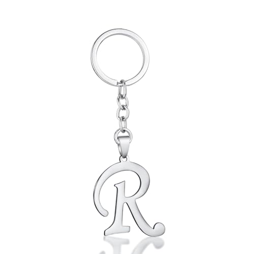 Stainless Steel Initial Letter Connector Charms Alphabet Pendant Diy Craft for Jewelry Making Necklaces Bracelets Keychain - color: Stainless Steel R