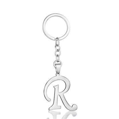 Stainless Steel Initial Letter Connector Charms Alphabet Pendant Diy Craft for Jewelry Making Necklaces Bracelets Keychain - color: Stainless Steel R