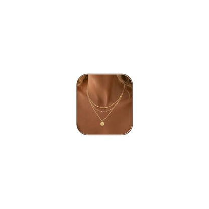 Ewrkbr Layered Necklaces for Women,Dainty Gold Necklace Stack 14k Gold Plated Layering Chain Choker Necklace Set Simple Statement Gold Necklaces for Women Trendy Waterproof Jewelry - color: Gold-Set2