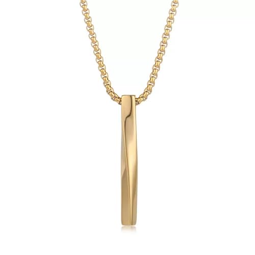 FANASY Natural Gemstone Pendant Necklace for Men Healing Crystal Pendant Adjustable Black Rope Necklace Jewelry Gifts for Women Men - color: Steel-Golden