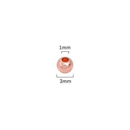 Rose Gold Plated Round Spacer Beads 3mm 300pcs for Jewelry Making Findings Non Tarnish - color: Rose Gold, size: 3mm