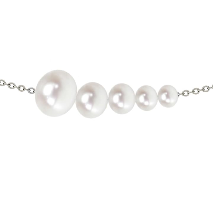 925 Sterling Silver Dainty Freshwater Cultured Pearl Choker Necklace White Genuine Real Pearl Charm Necklaces Jewelry Gifts for Her - color: 5 Size Gradient-Silver