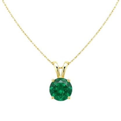 Mariell Cubic Zirconia Crystal Pendant Necklace for Women, 2 Carat 8mm CZ, for Brides, Wedding, Mother's Day Jewelry Gift - color: Gold-Green Cubic Zirconia