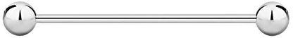 Forbidden Body Jewelry nipple barbell, nipple bars, silver nipplerings piercing Surgical Steel 8g - 18g Straight Barbell Body Jewelry (Sold Individually) - style: 14G 38mm (1.5") 6mm Balls