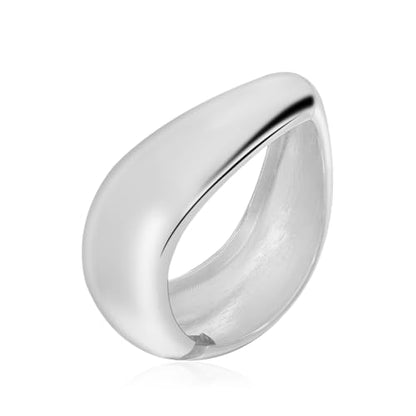 Eigso 13MM Large Gold Plated Chunky Bracelet Bangle for Women Men Trendy Thick Arc Shape Open Cuff Bangles Bracelets for Woman Man - color: Silver-29MM