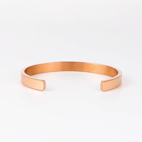 Stainless Steel Open Bangle Bracelet for Women 6mm/8mm Fashion Adjustable Wristband - color: C-Rose Gold, size: 8mm