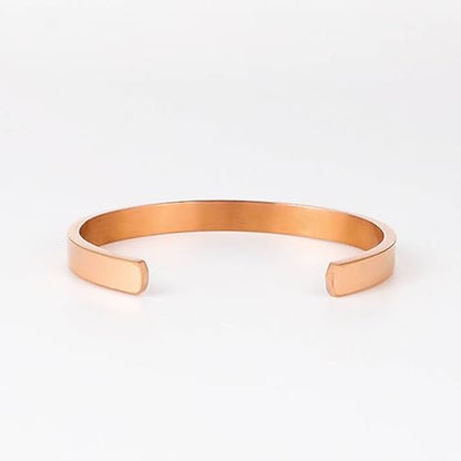 Stainless Steel Open Bangle Bracelet for Women 6mm/8mm Fashion Adjustable Wristband - color: C-Rose Gold, size: 8mm