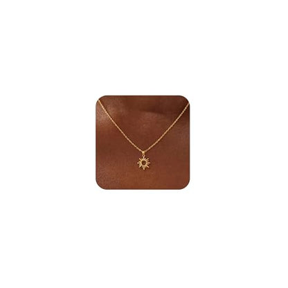 CHESKY Layered Necklaces for Women Trendy, Dainty 14k Gold Plated Pendant Necklace Layering Necklace for Women Non Tarnish Hypoallergenic Sun Gold Necklace Stack Gold Jewelry for Women Gifts - style: Sun-GD