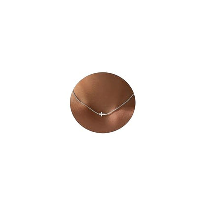 VIROMY Gold Cross Necklace for Women 14K Gold Plated Cute Sidways Cross Pendant Choker Necklaces Simple Trendy Everyday Jewelry for Women - style: Dainty Sideways-SL