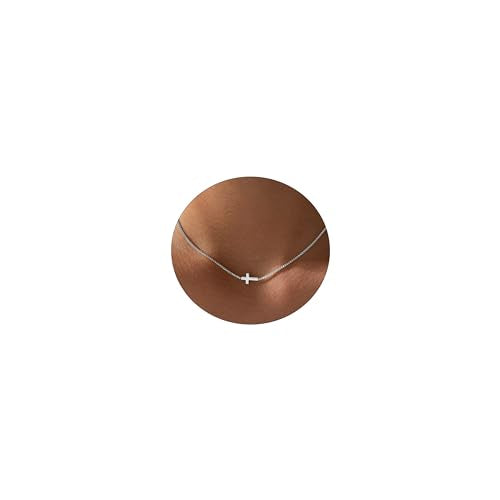 VIROMY Gold Cross Necklace for Women 14K Gold Plated Cute Sidways Cross Pendant Choker Necklaces Simple Trendy Everyday Jewelry for Women - style: Dainty Sideways-SL
