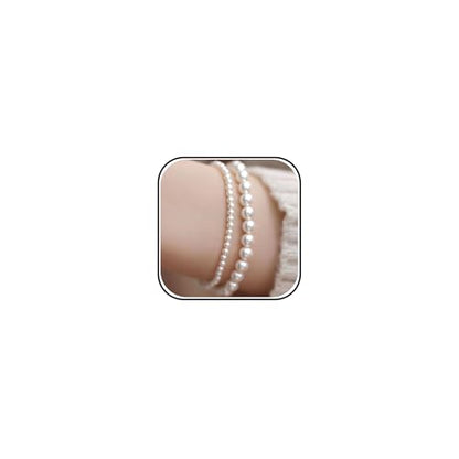 Pearl Bracelets for Women Dainty Gold Pearl Stretch Stackable Bracelet Bridesmaid Wedding Jewelry Gifts Prom Wedding Guest Dress - color: C:White Pearl Bracelet