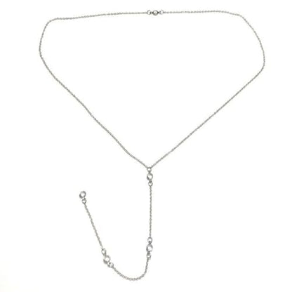 Dainty Crystal Back Chain for Women Sparkly Rhinestone Long Back Necklace for Backless Dress Summer Party Body Jewelry - color: Silver A