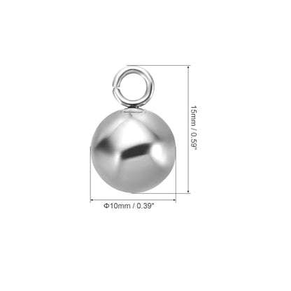 PATIKIL 50pcs Steel Bead Charm, Stainless Steel Ball Bracelet Charm Pendants Metal Round Beads Small Bulk for Jewelry Making - color: Silver Tone, size: 10mm