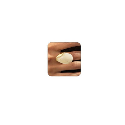 Chunky Statement Ring for Women Colorful Big Resin Rings Statement Irregular Geometric Shaped Large Ring Boho Summer Beach Vacation Chunky Jewlery - color: White