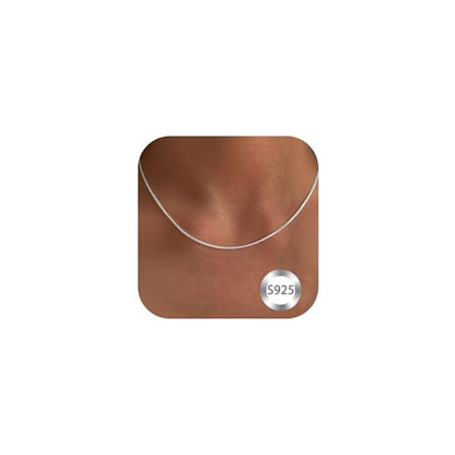 925 Sterling Silver Chain Necklace for Women 16-24 Inch Silver Jewelry Gift - size: 16 Inch, style: Box Chain
