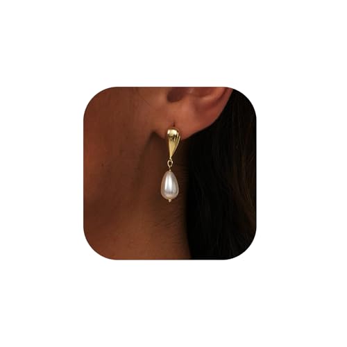 Pearl Earrings for Women Gold Pearl Drop Dangle Earrings Wedding Bridal Bridesmaid Jewelry Gifts for Women - color: drop pearl-5