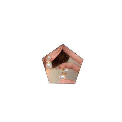 Vintage Big Pearl Stud Earrings For Women White Round Pearls Earrings Faux Pearl Charm Round Bridal Earring Prom Wedding Jewelry