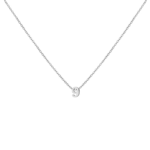 Number Necklace for Women Dainty 18K Gold Plated Pendant Necklace Charm Birth Month Personalized Jewelry Birthday Gift - color: SILVER, style: Number 9