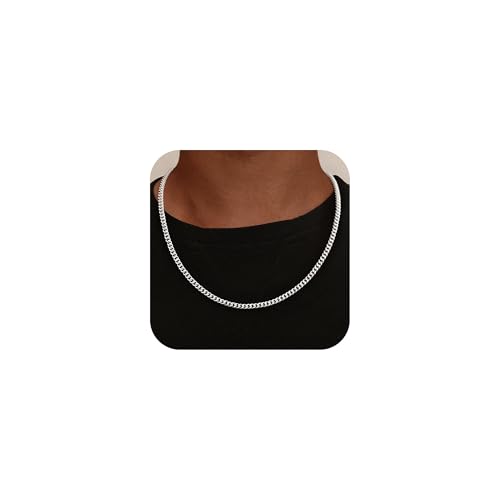 4mm/5mm Cuban Link Chains for Men - 925 Sterling Silver Diamond Cut Cuban Link Curb Chain Necklace Jewelry Gift for Men, 18 20 22 24 Inches - color: 4mm, size: 22 inches