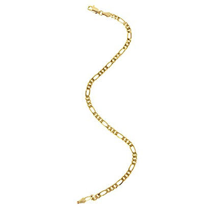 14K Gold Plated Link Chain Anklets Bracelet for Women - 5mm, 11 “ / Figaro Chain/Mariner Chain/Curb Chain/Rope Chain/Made In South Korea