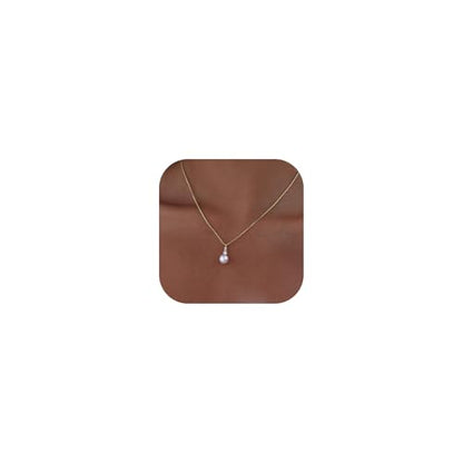 Pearl Necklaces for Women Trendy 14k Gold Plated Cubic Zirconia Pearl Pendant Necklace Valentines Day Wedding Birthday Mother's Day Gifts Dainty Gold Necklace for Women - color: Style 3 - Gold Necklace