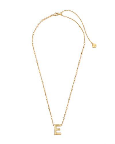 Kendra Scott Letters A-Z Pendant Necklace for Women, Fashion Jewelry, 14k Gold-Plated Brass - color: Letter E