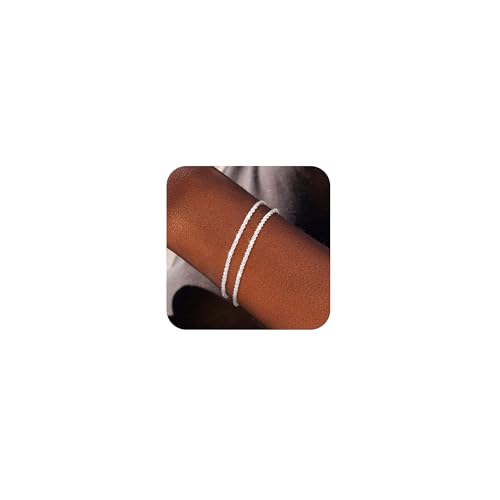 Freekiss Gold Stack Bracelets for Women | Dainty Thin Bracelet Set Trendy 14K Gold Plated Waterproof Bracelets for Women - style: BRACELET-Single clasp sparkle glitter-SL