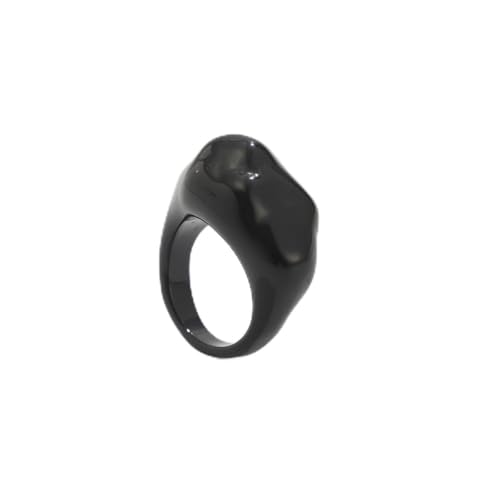 Wide Band Irregular Resin Statement Ring for Women - Minimalist Ins Style Chunky Ring Lightweight Fashion Jewelry