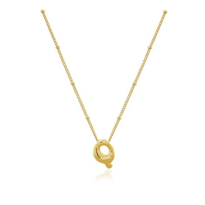 Bheop Initial Necklace for Women, Gold Silver A-Z Bubble Letter Necklace | Chunky Personalized Monogram Name Pendant, Cute Balloon Charm, Dainty Beaded Chain, Trendy Jewelry Gifts, Non Tarnish - color: Gold, style: Q
