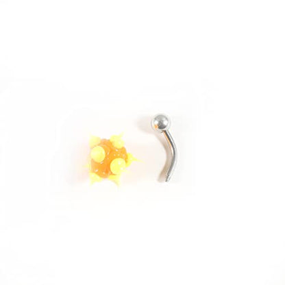 14G Body Piercing Jewelry Surgical Steel Belly Button Rings Tongue Rings Packs Silicone Spike Ball Barbell Belly Tongue Nipple Rings Piercing for Women - style: Silicone belly rings 16pcs