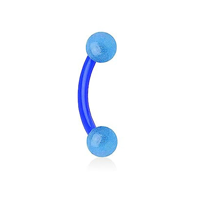 16g 8mm Daith Earring, Eyebrow Ring and Rook Piercing Jewelry, Acrylic Glow-in-The-Dark Retainer - style: Blue