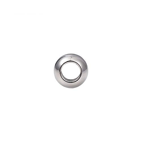 Stainless Steel Spacer Beads 12x8mm Round Loose Charm Caps Beads for DIY Jewelry Making 10pcs with 6.5mm Hole - color: 12x8mm 6.5mm