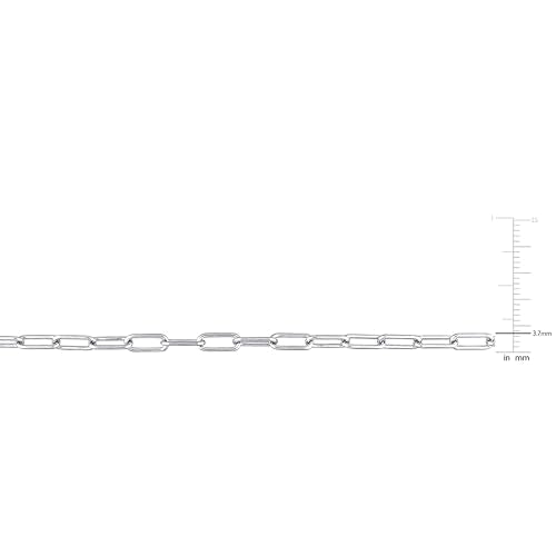 Italian Sterling Silver Paperclip Link Bracelet - Men & Women - 3.5mm, 5mm, 6mm - Available in Sterling Silver, Yellow Gold, Rose Gold - 9 inch, 7.5 inch - color: Silver, size: 3.5MM